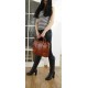 Cognac leather laptop business messenger briefcase crossbody bag