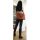 Cognac leather laptop business messenger briefcase crossbody bag