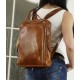 Leather backpack school bag tan leather travel bag Davina