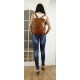 Leather backpack school bag tan leather travel bag Davina