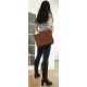 Brown leather messenger crossbody bag