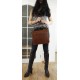 Brown leather messenger crossbody bag