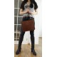 Brown leather messenger crossbody bag