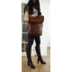 Brown leather messenger crossbody bag