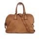 Leather tote handbag tan travel bag vintage effect Sarah