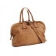 Leather tote handbag tan travel bag vintage effect Sarah