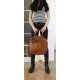 Convertible tan leather handbag to backpack or crossbody bag Jarah