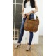 Tan leather tote bag distressed leather handbag purse Miranda