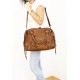 Acker Distressed Cognac Leather Handbag