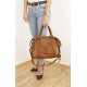 Acker Distressed Cognac Leather Handbag