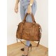 Acker Distressed Cognac Leather Handbag