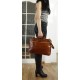 Leather briefcase April tan leather laptop bag