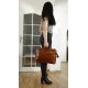 Leather briefcase April tan leather laptop bag