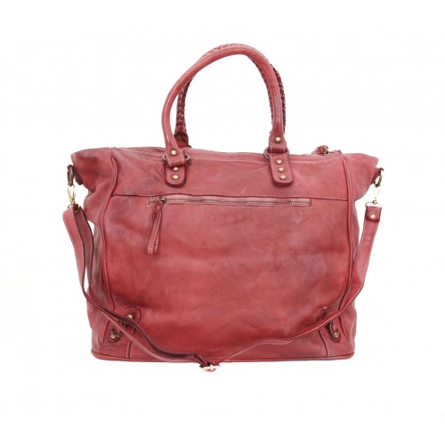 Leather tote bag Aren red-wine leather crossbody bag