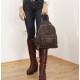 Small leather backpack Eisen dark brown leather bag