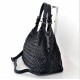 Leather tote bag Elow small black woven leather bag