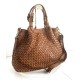 Elow Stylish Cognac Woven Leather Tote Bag