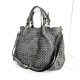 Elow Grey Woven Leather Tote Bag