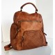 Vintage Cognac Leather Backpack Jerry