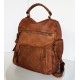 Vintage Cognac Leather Backpack Jerry