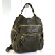 Military Green Leather Backpack Jerry