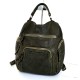 Military Green Leather Backpack Jerry