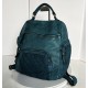 Teal Blue Leather Backpack Jerry