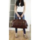 Leather travel crossbody bag Klein Brown leather weekender sport bag