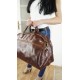 Leather travel crossbody bag Klein Brown leather weekender sport bag