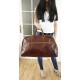 Leather travel crossbody bag Klein Brown leather weekender sport bag