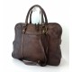 Prinz dark brown leather satchel shoulder briefcase crossbody bag