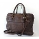 Prinz dark brown leather satchel shoulder briefcase crossbody bag