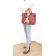 Prinz red wine leather satchel shoulder briefcase crossbody bag