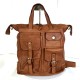 Stella Cognac Leather Convertible Backpack Tote