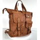 Stella Cognac Leather Convertible Backpack Tote