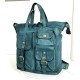 Teal Blue Soft Leather Backpack Tote Stella