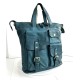 Teal Blue Soft Leather Backpack Tote Stella